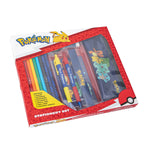 Pokémon Schrijfset met Etui Kleurpotloden Notitieboek Liniaal Pennen Officieel Gelicenseerd
