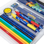 Pokémon Schrijfset met Etui Kleurpotloden Notitieboek Liniaal Pennen Officieel Gelicenseerd