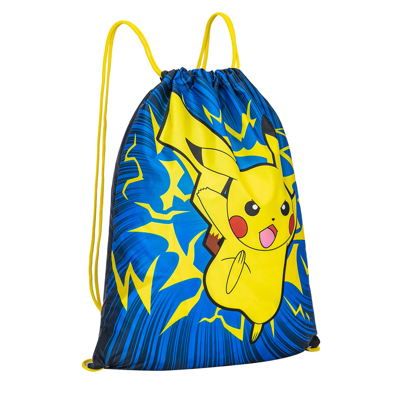 Pokémon Zwemtas Kind – Pikachu Trekkkoord Rugzak – Blauw Geel – Voor School, Sport of Zwemles – Officieel Gelicentieerd