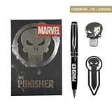 Marvel The Punisher Schrijfset - Pen, Pin en Bladwijzer - Cadeaudoos