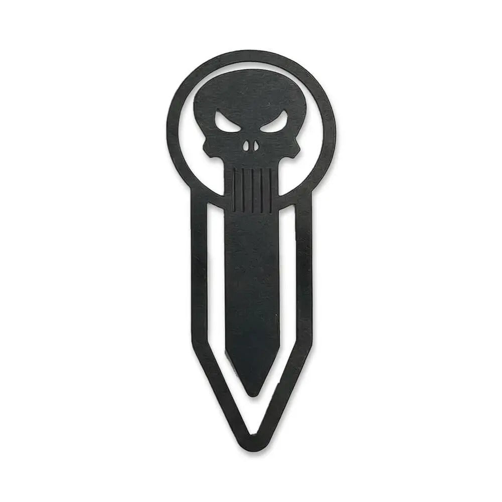 Zwarte metalen bladwijzer met Punisher doodshoofd