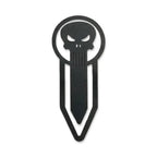 Zwarte metalen bladwijzer met Punisher doodshoofd
