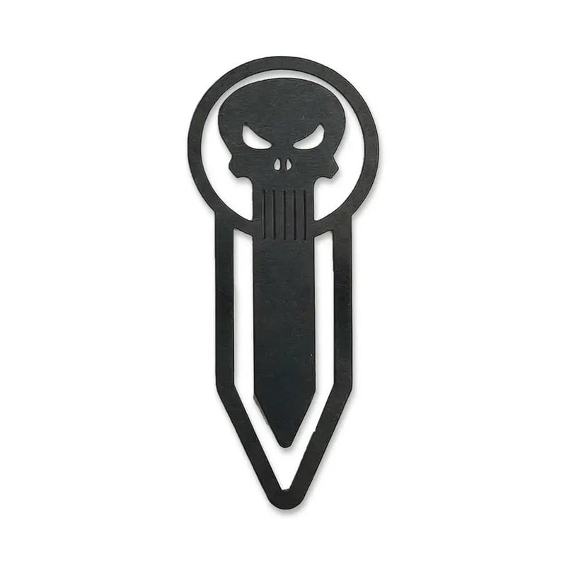 Zwarte metalen bladwijzer met Punisher doodshoofd