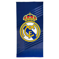 Real Madrid Strandlaken - Polyester Handdoek - Blauw - 70 x 140 cm - Officieel Gelicenseerd