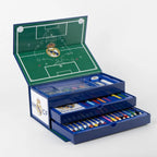 Real Madrid Tekendoos XL - 42 Delige Kleurset met Kleurpotloden, Stiften, Verf en Koffer - Officiële Real Madrid Merchandise