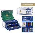 Real Madrid Tekendoos XL - 42 Delige Kleurset met Kleurpotloden, Stiften, Verf en Koffer - Officiële Real Madrid Merchandise