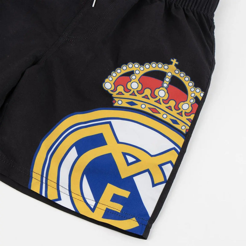 Real Madrid Zwembroek Jongens – Zwarte Zwemshort met Clublogo – Zomer Zwemkleding – Officieel Gelicenseerd