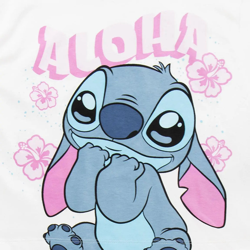 Disney Stitch Kledingset Meisjes – Aloha Shirt en Roze Short – Zomerset – Officieel Gelicenseerd