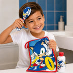 Sonic the Hedgehog Verzorgingsset met Toilettas, Drinkfles, Haarborstel en Handdoek – Officieel Gelicenseerd