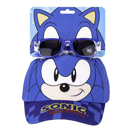Sonic the Hedgehog Pet en Zonnebril Set – Blauw – UV400 Bescherming – Verstelbare Kinderpet Zomer