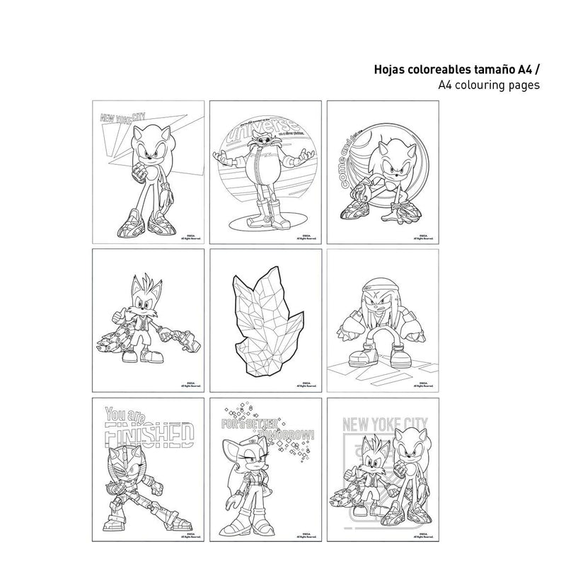 Sonic Prime Tekenset Tekenen Kleuren - 16 pieces