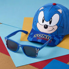 Sonic the Hedgehog Pet en Zonnebril Set – Blauw – UV400 Bescherming – Verstelbare Kinderpet Zomer