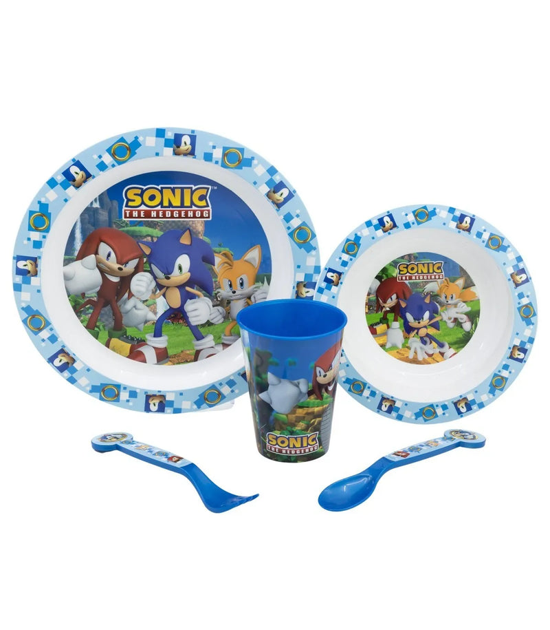 Sonic the Hedgehog Eetset 5 Delig – Bord Kom Beker Bestek – Kinder Servies