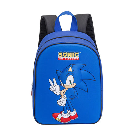 Sonic The Hedgehog Rugzak Blauw 3D Voorkant Verstelbare Schouderbanden Officieel Gelicenseerd