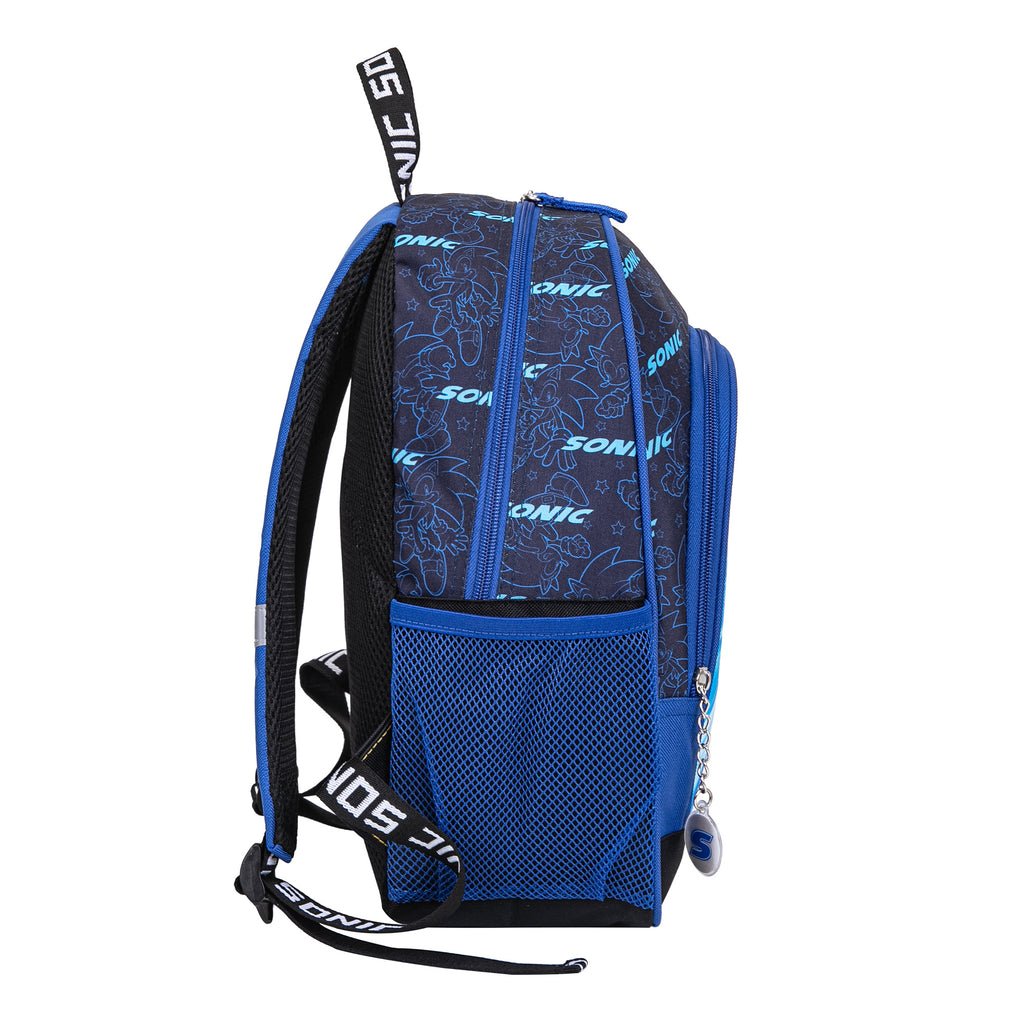 Sonic the Hedgehog Backpack for Kids – Blue Black – Boys' School Bag – Height 37cm