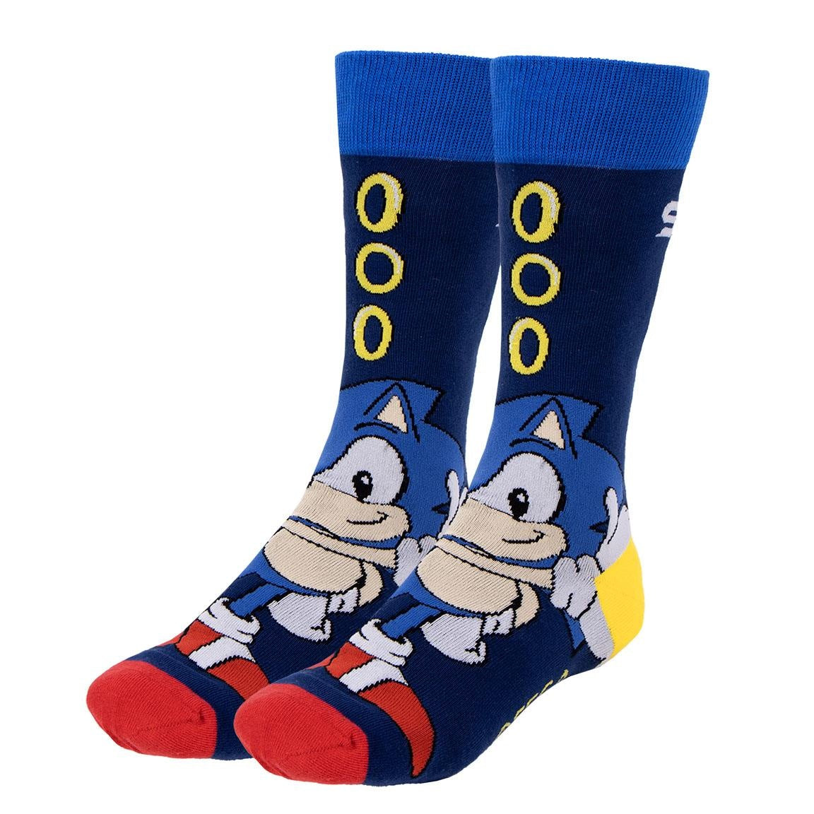 Sonic the Hedgehog Socken - 3 Paar als Geschenk verpackt - Größe 40-46