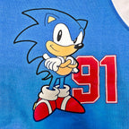 Sonic the Hedgehog Jacket for Kids – Baseball Style Sweater with Print – Boys Gamer Clothing – Blue/White
