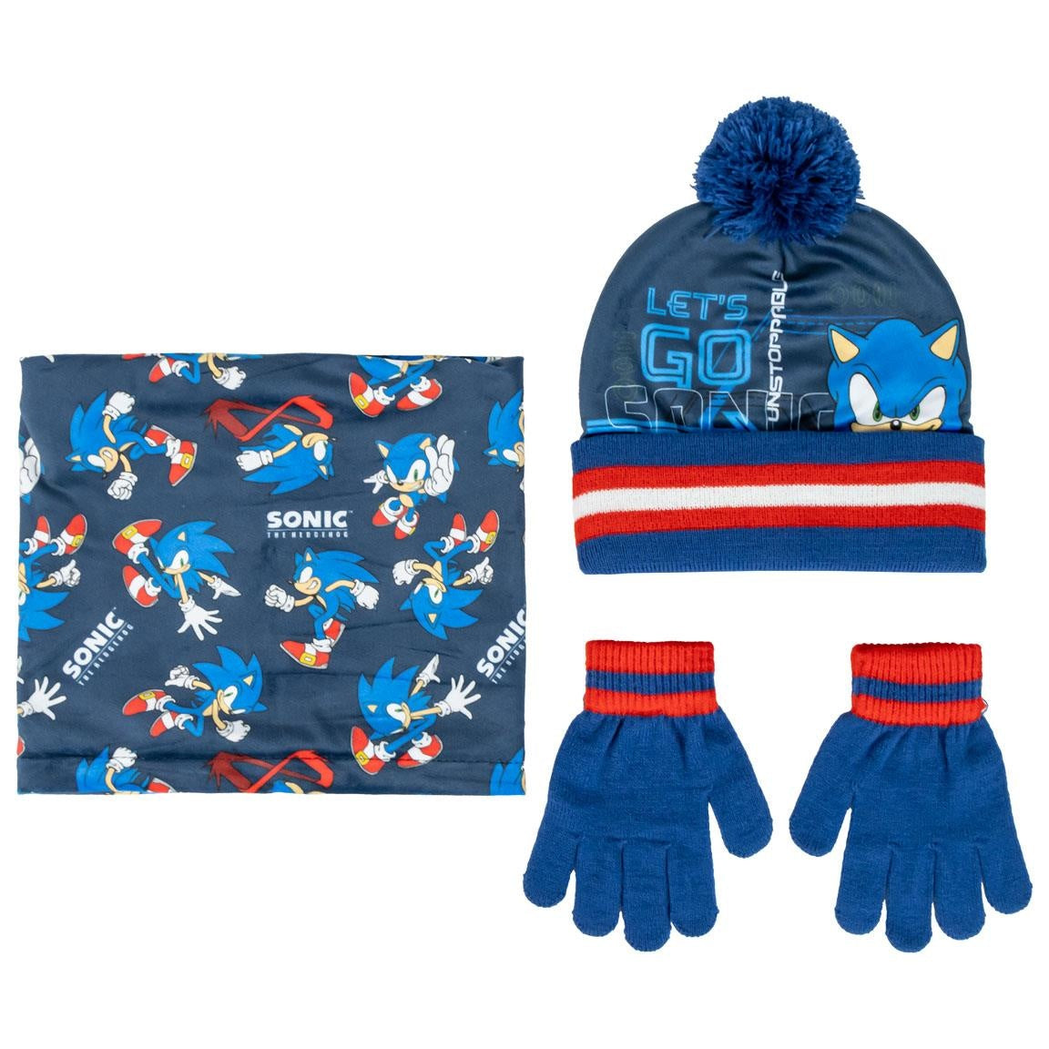 Sonic the Hedgehog Winterset Muts Sjaal en Handschoenen Jongens
