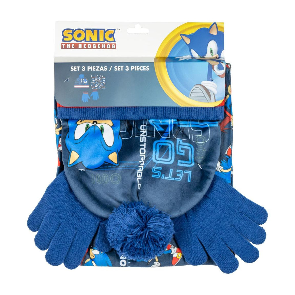 Sonic the Hedgehog Winterset Muts Sjaal en Handschoenen Jongens