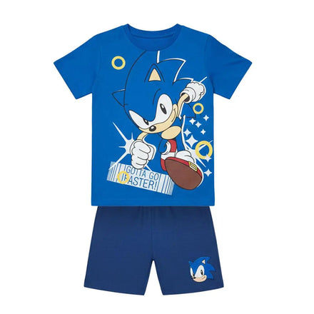 Sonic the Hedgehog Zomerset Jongens – T-shirt en Korte Broek Set – Kinder Kledingset Zomer – Blauw – Casual Outfit
