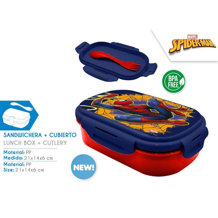 Spiderman Lunchbox with Cutlery