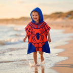 Spiderman Poncho Jongens – Marvel Strandponcho met Capuchon – Kinder Handdoek Poncho Sneldrogend – Strand Zwembad Vakantie