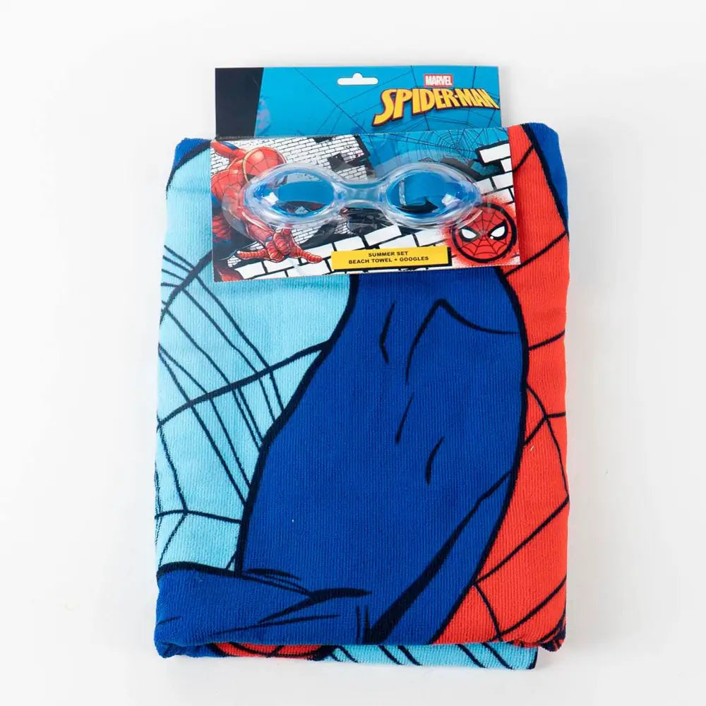 Spiderman Beach Towel Set with Goggles