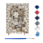 Spiderman Verf en Knutselset – Houten 3D Scene met Verf en Kwast