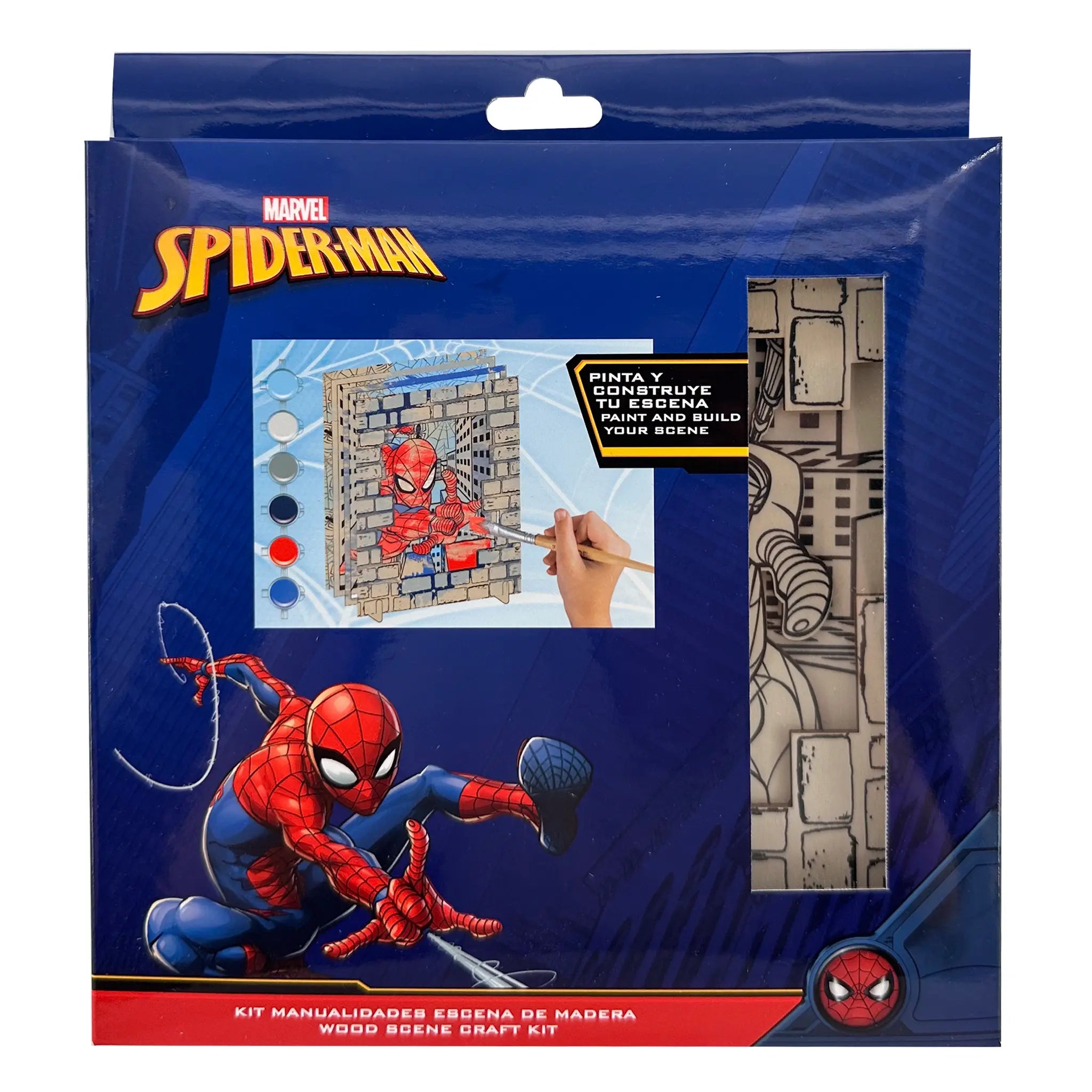 Spiderman Verf en Knutselset – Houten 3D Scene met Verf en Kwast