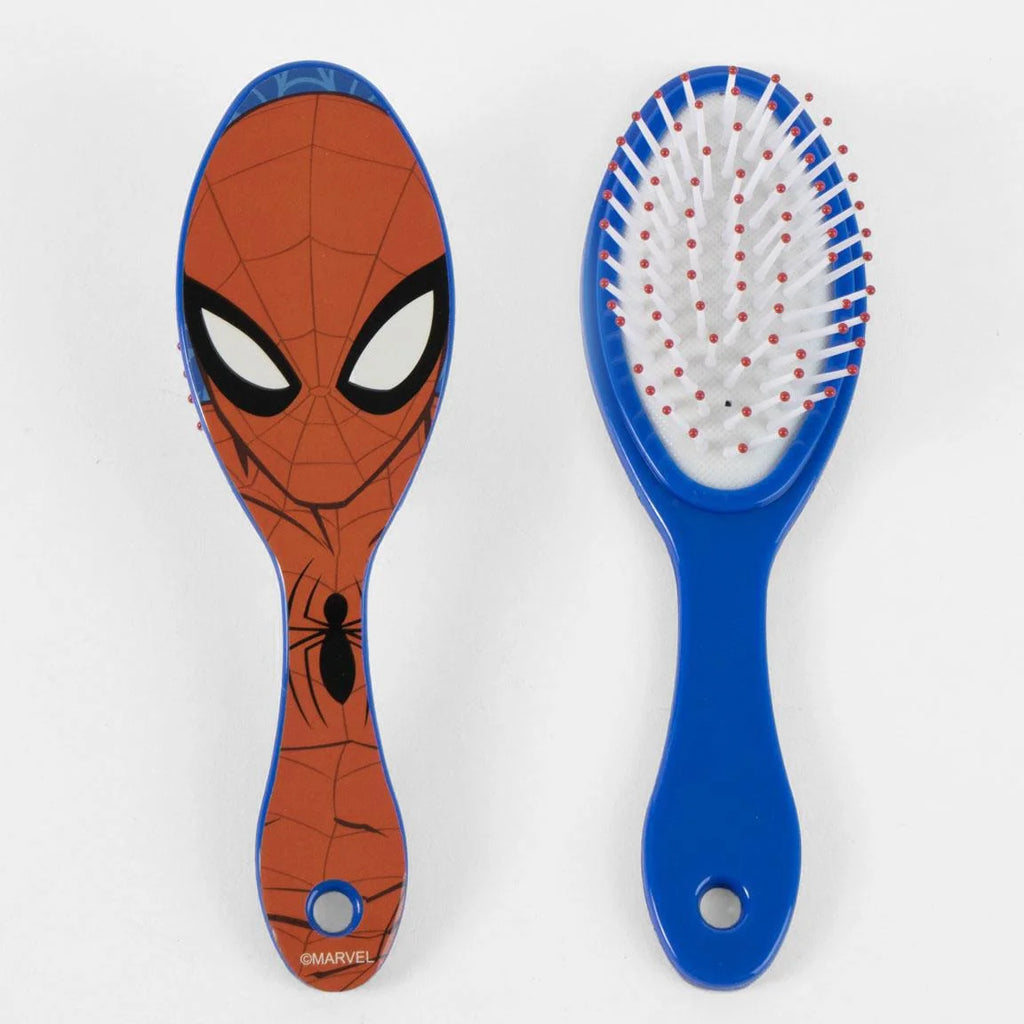 Spiderman Verzorgingsset Jongens met Transparante Toilettas Handdoek Haarborstel en Hervulbaar Flesje Officieel Gelicenseerd