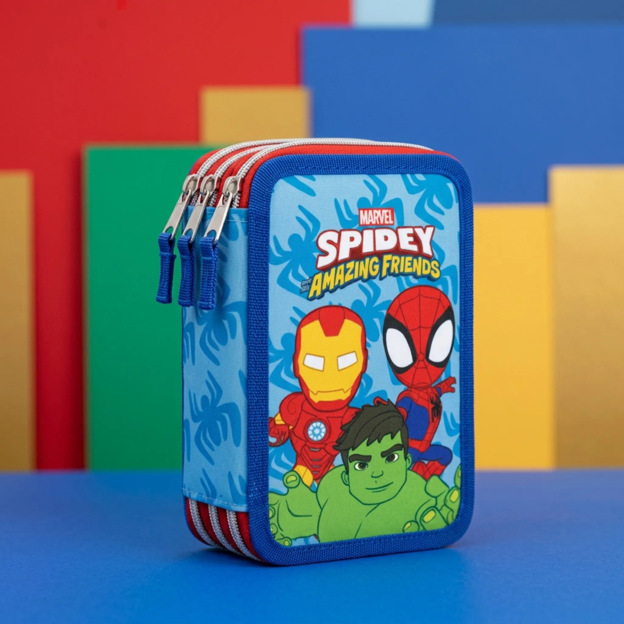 Spidey Gevulde Etui 3 Vaks – 46 Delig – 3D Logo – Officieel Gelicenseerd