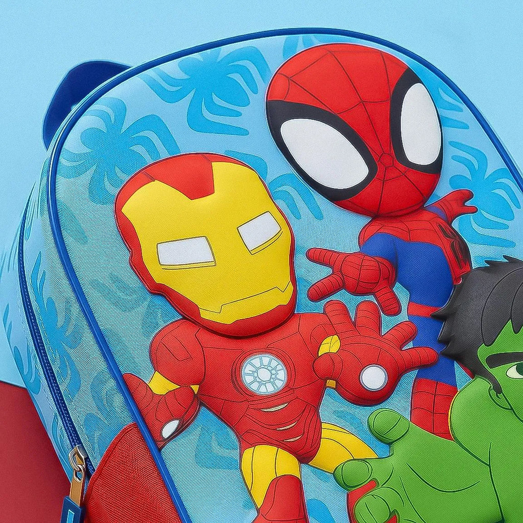 Marvel Spidey and His Amazing Friends Rugzak Jongens 3D Blauw Rood Met Zijvak