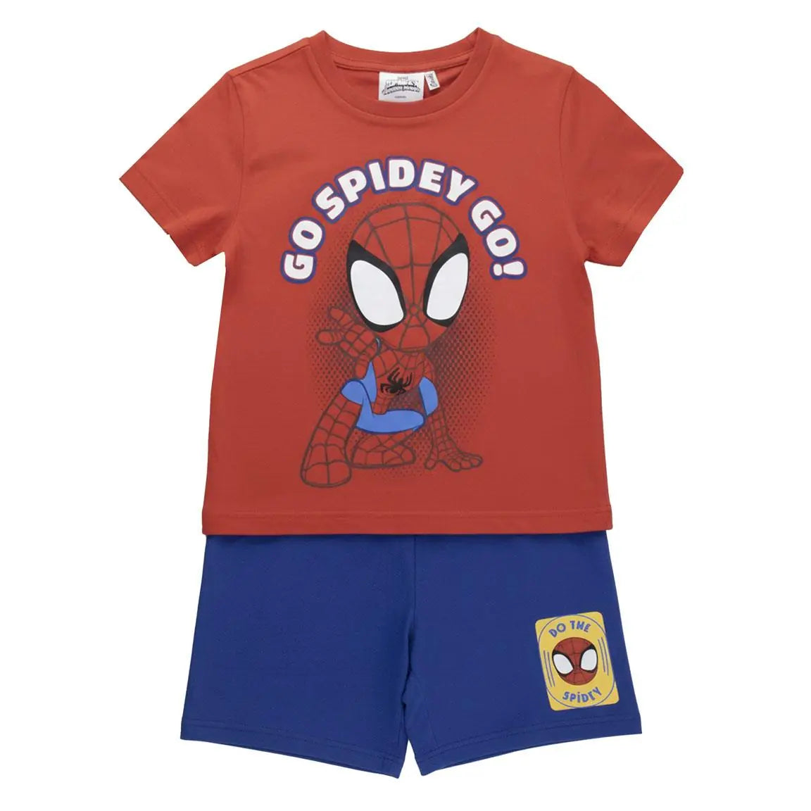 Spidey Zomerset Jongens – T-shirt en Korte Broek Set – Kinder Kledingset Zomer – Marvel Spidey Outfit – Rood Blauw