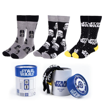 Star Wars Socks Men Ladies R2D2 - Darth Vader - Stormtrooper - 3 Pairs