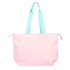 Disney Stitch Strandtas – Grote Schoudertas met Angel – Lichtroze & Blauw – Ritsvak & Binnenvak