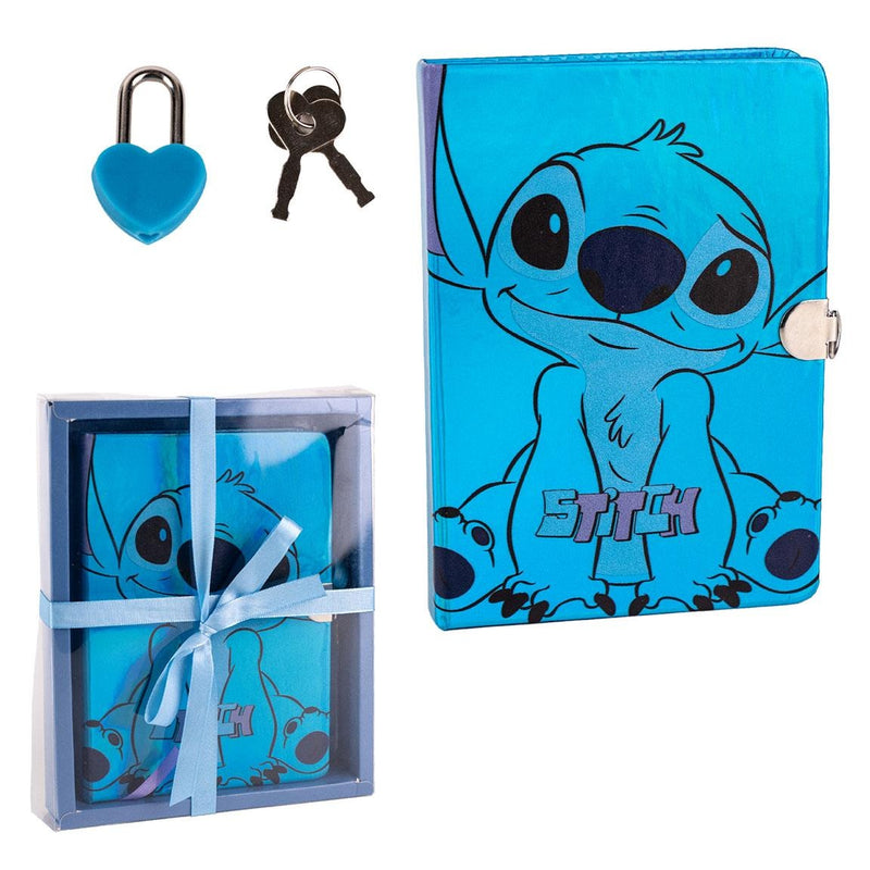 Disney Stitch Dagboek - Met Slot - Glimmend - Cadeauverpakking