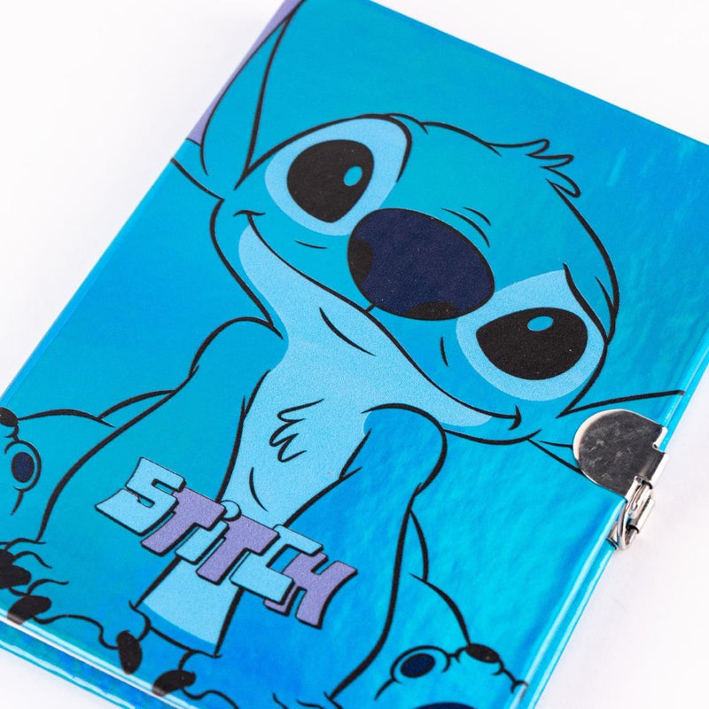 Disney Stitch Tagebuch - Mit Schloss - Glänzend - Geschenkverpackung