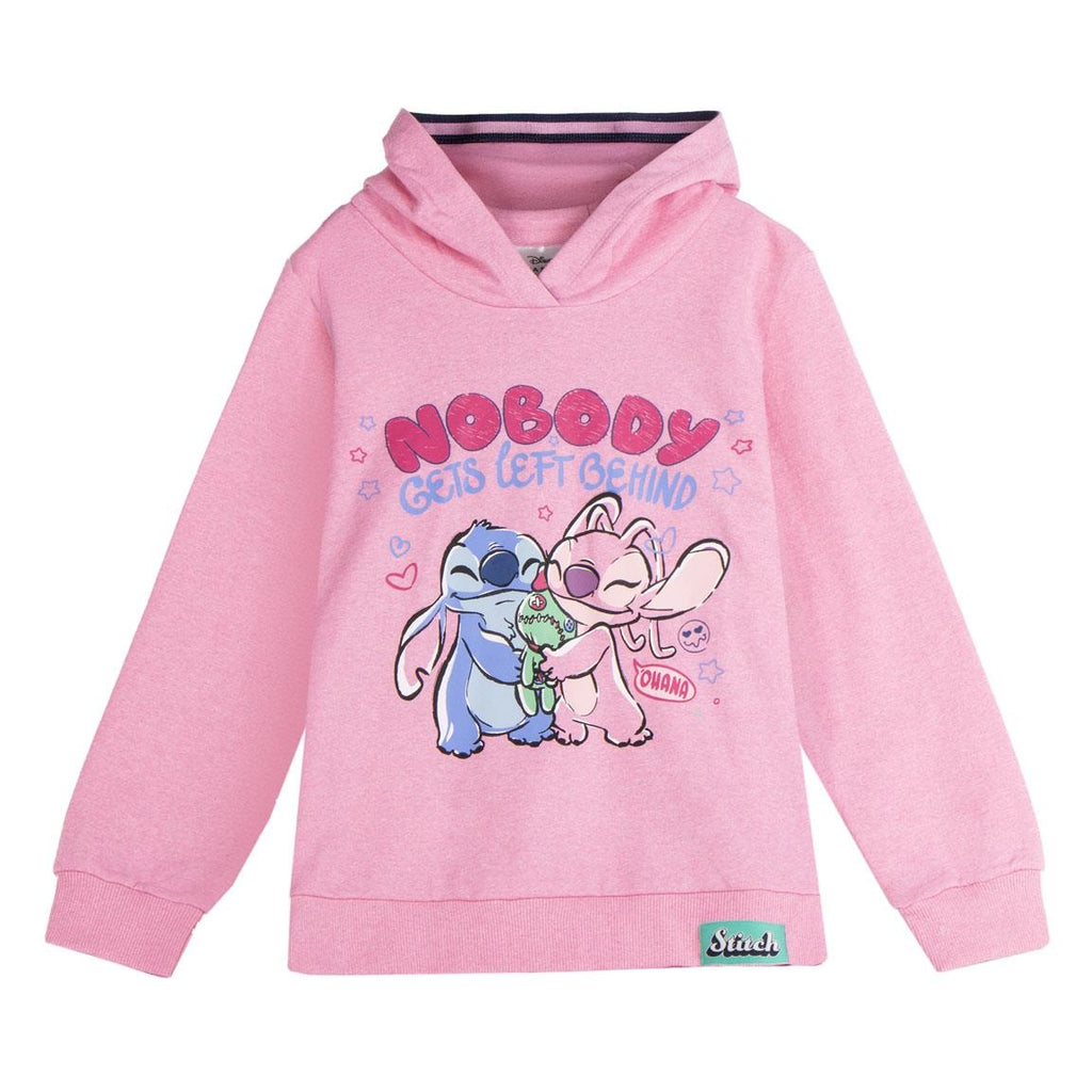 Stitch & Angel Hoodie Meisjes – Roze Sweater met Capuchon – Disney Lilo & Stitch Trui