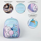 Disney Stitch & Angel Rucksack Mädchen 2 Taschen - Höhe 38cm