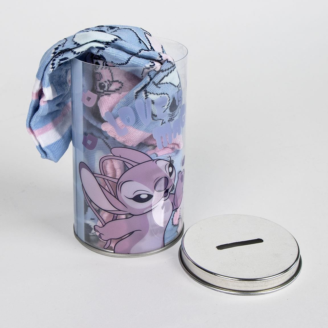 Stitch and Angel Socks in Money Box Girls