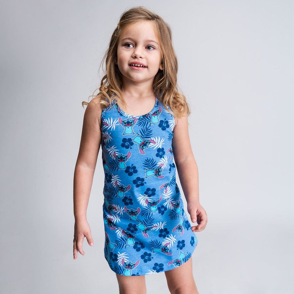 Stitch Jurk - Blauw - Tropical