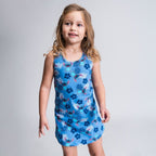 Stitch Jurk - Blauw - Tropical