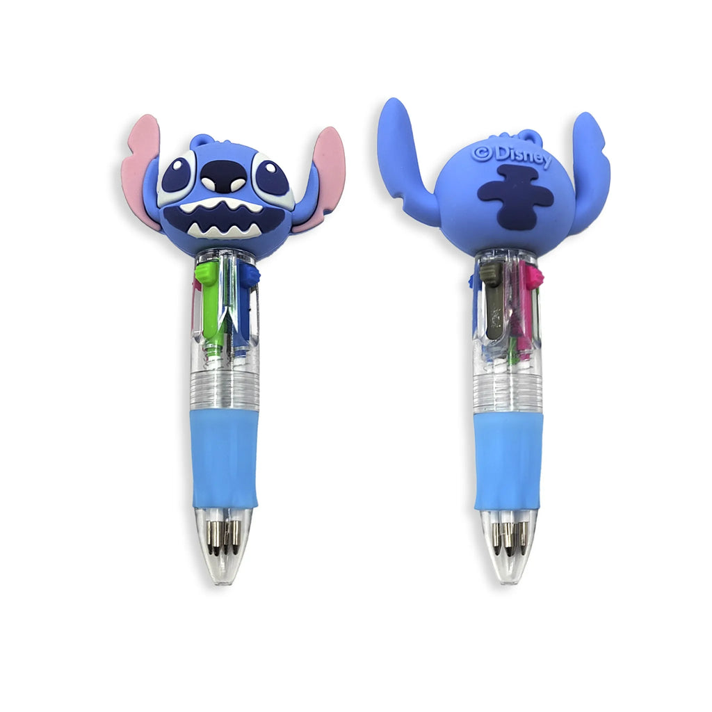 Disney Stitch Schrijfwarenset - 4-Kleurenpen, Etui en Keycord