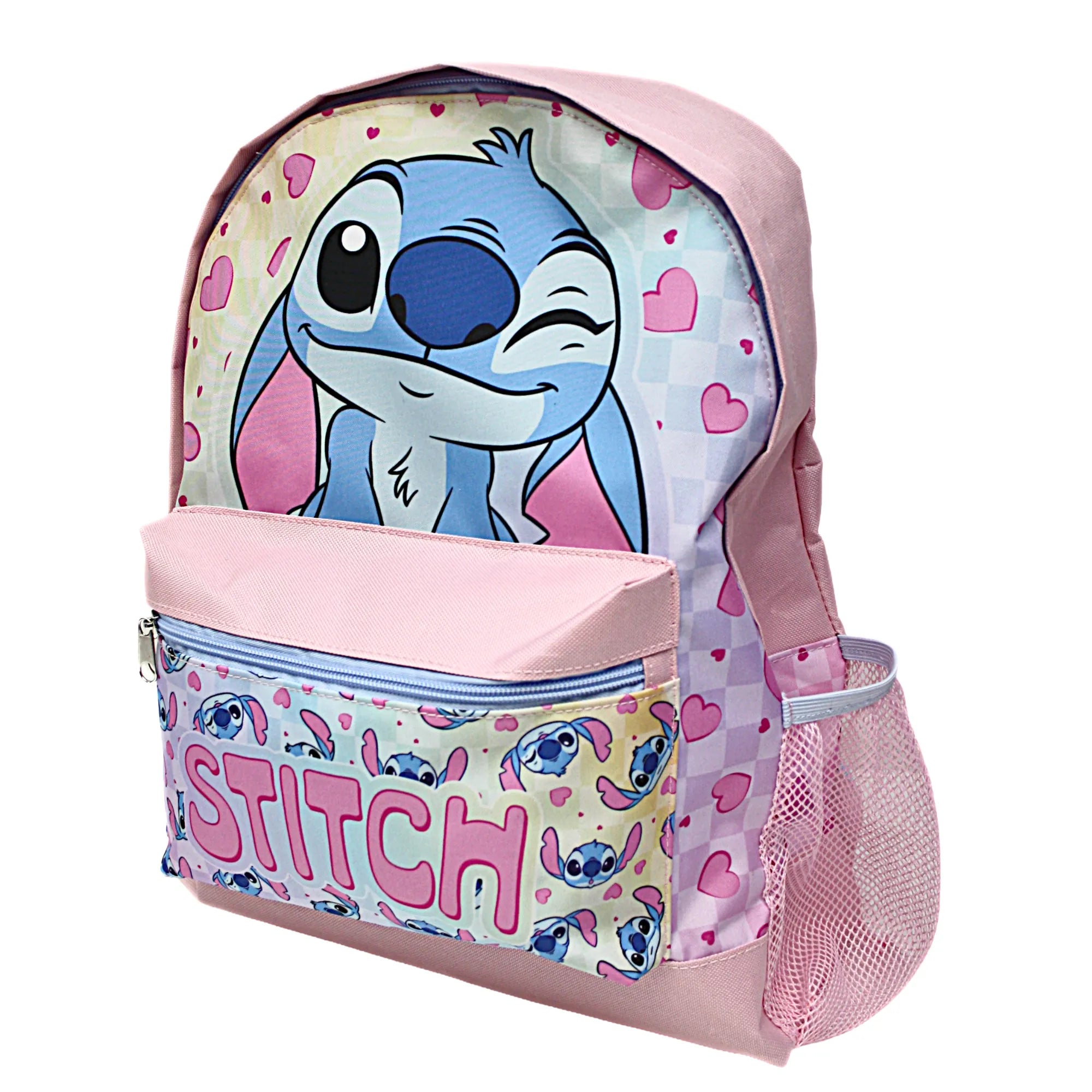 Disney Stitch Rugzak Set - Schoolrugzak met Lunchtas, Drinkfles & Etui - Roze