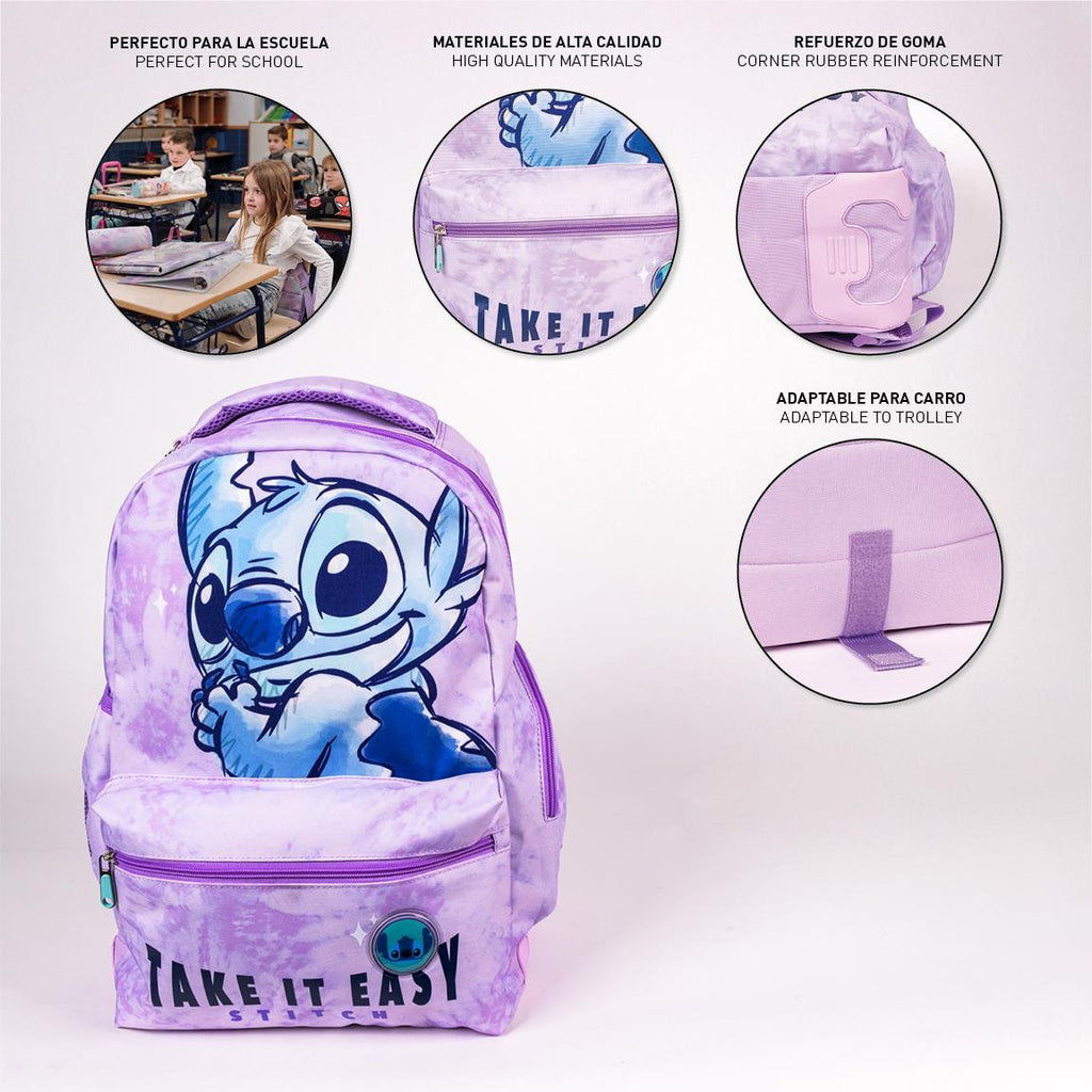 Disney Stitch Backpack Girls Take It Easy - Height 44cm