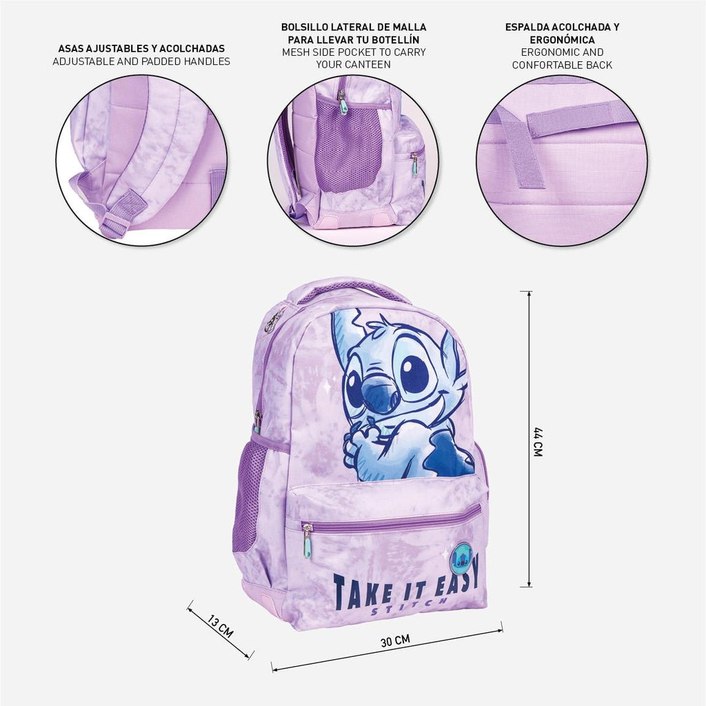 Disney Stitch Backpack Girls Take It Easy - Height 44cm