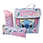 Disney Stitch Rugzak Set - Schoolrugzak met Lunchtas, Drinkfles & Etui - Roze