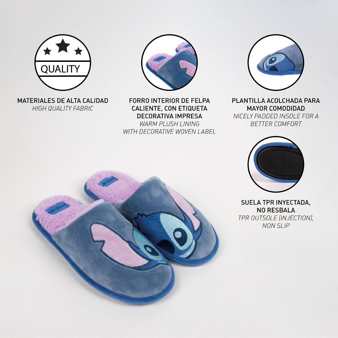 Disney Stitch Sloffen - Blauw en Roze