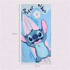 Stitch Strandtuch Baumwolle 70x140 cm Blau Rosa