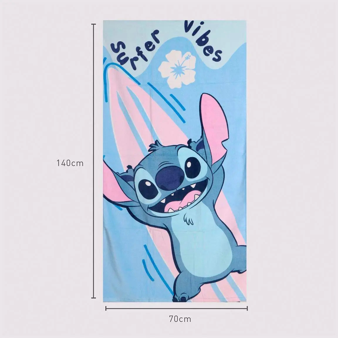 Stitch Strandtuch Baumwolle 70x140 cm Blau Rosa